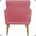 Kit 2 Poltronas Decorativas Nina Com Base E Capitonê + 2 Puff Redondo Suede Rosê Pé Castanho - Clique E Decore