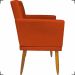 Kit 2 Poltronas Decorativas Nina Com Base E Capitonê + 2 Puff Redondo Suede Terracota Pé Castanho - Clique E Decore