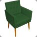 Kit 2 Poltronas Decorativas Nina Com Base E Capitonê + 2 Puff Redondo Suede Verde Pé Castanho - Clique E Decore