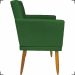 Kit 2 Poltronas Decorativas Nina Com Base E Capitonê + 2 Puff Redondo Suede Verde Pé Castanho - Clique E Decore