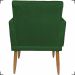 Kit 2 Poltronas Decorativas Nina Com Base E Capitonê + 2 Puff Redondo Suede Verde Pé Castanho - Clique E Decore