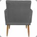 Kit 2 Poltronas Decorativas Nina Com Base E Capitonê + Puff Redondo Suede Cinza Pé Castanho - Clique E Decore
