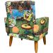 Kit 2 Poltronas Decorativas Nina Infantil Para Quarto Infantil Suede Estampa Bob Esponja Pé Castanho