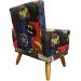 Kit 2 Poltronas Decorativas Nina Infantil Para Quarto Infantil Suede Estampa Herois Pé Castanho
