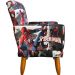 Kit 2 Poltronas Decorativas Nina Infantil Para Quarto Infantil Suede Estampa Homem Aranha Pé Castanho