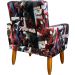 Kit 2 Poltronas Decorativas Nina Infantil Para Quarto Infantil Suede Estampa Homem Aranha Pé Castanho