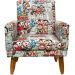 Kit 2 Poltronas Decorativas Nina Infantil Para Quarto Infantil Suede Estampa Turma da Monica Pé Castanho