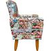 Kit 2 Poltronas Decorativas Nina Infantil Para Quarto Infantil Suede Estampa Turma da Monica Pé Castanho