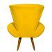 Kit 2 Poltronas Decorativas Para Sala Emilia + Puff Emilia Suede Amarelo Pé Castanho - Clique E Decore