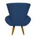 Kit 2 Poltronas Decorativas Para Sala Emilia + Puff Emilia Suede Azul Marinho Pé Castanho - Clique E Decore
