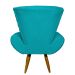 Kit 2 Poltronas Decorativas Para Sala Emilia + Puff Emilia Suede Azul Turquesa Pé Castanho - Clique E Decore