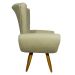 Kit 2 Poltronas Decorativas Para Sala Emilia + Puff Emilia Suede Bege Pé Castanho - Clique E Decore