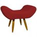 Kit 2 Poltronas Decorativas Para Sala Emilia + Puff Emilia Suede Bordô Pé Castanho - Clique E Decore
