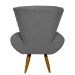 Kit 2 Poltronas Decorativas Para Sala Emilia + Puff Emilia Suede Cinza Pé Castanho - Clique E Decore