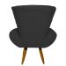 Kit 2 Poltronas Decorativas Para Sala Emilia + Puff Emilia Suede Preto Pé Castanho - Clique E Decore