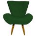 Kit 2 Poltronas Decorativas Para Sala Emilia + Puff Emilia Suede Verde Pé Castanho - Clique E Decore