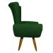 Kit 2 Poltronas Decorativas Para Sala Emilia + Puff Emilia Suede Verde Pé Castanho - Clique E Decore