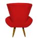 Kit 2 Poltronas Decorativas Para Sala Emilia + Puff Emilia Suede Vermelho Pé Castanho - Clique E Decore