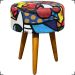 Kit 2 Poltronas Decorativas Para Sala Nina + 2 Puff Estampa Romero Brito Pé Castanho - Clique E Decore