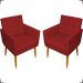 Kit 2 Poltronas Decorativas Para Sala Nina Com Base E Capitonê Suede Bordô Pé Castanho - Clique E Decore
