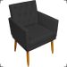 Kit 2 Poltronas Decorativas Para Sala Nina Com Base E Capitonê Suede Preto Pé Castanho - Clique E Decore