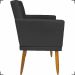 Kit 2 Poltronas Decorativas Para Sala Nina Com Base E Capitonê Suede Preto Pé Castanho - Clique E Decore