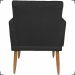 Kit 2 Poltronas Decorativas Para Sala Nina Com Base E Capitonê Suede Preto Pé Castanho - Clique E Decore