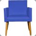 Kit 2 Poltronas Decorativas Para Sala Nina Corino Azul Royal Pé Castanho