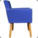 Kit 2 Poltronas Decorativas Para Sala Nina Corino Azul Royal Pé Castanho