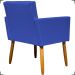 Kit 2 Poltronas Decorativas Para Sala Nina Corino Azul Royal Pé Castanho
