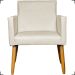 Kit 2 Poltronas Decorativas Para Sala Nina Corino Bege Pé Castanho - Clique E Decore