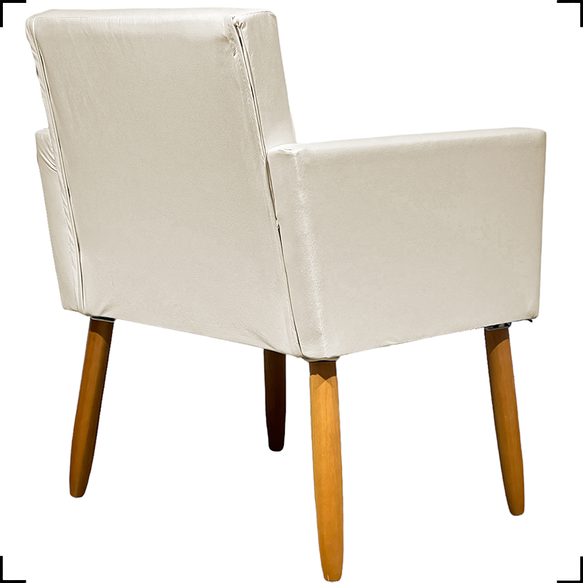 Kit 2 Poltronas Decorativas Para Sala Nina Corino Bege Pé Castanho - Clique E Decore