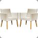 Kit 2 Poltronas Decorativas Para Sala Nina Corino Bege Pé Castanho - Clique E Decore