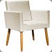 Kit 2 Poltronas Decorativas Para Sala Nina Corino Bege Pé Castanho - Clique E Decore