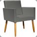 Kit 2 Poltronas Decorativas Para Sala Nina Corino Cinza Pé Castanho - Clique E Decore