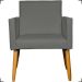 Kit 2 Poltronas Decorativas Para Sala Nina Corino Cinza Pé Castanho - Clique E Decore