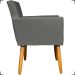 Kit 2 Poltronas Decorativas Para Sala Nina Corino Cinza Pé Castanho - Clique E Decore