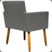 Kit 2 Poltronas Decorativas Para Sala Nina Corino Cinza Pé Castanho - Clique E Decore