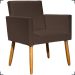 Kit 2 Poltronas Decorativas Para Sala Nina Corino Marrom Pé Castanho - Clique E Decore