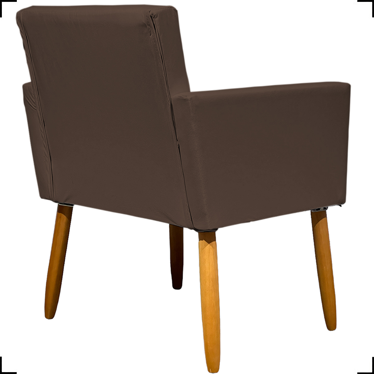 Kit 2 Poltronas Decorativas Para Sala Nina Corino Marrom Pé Castanho - Clique E Decore