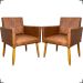 Kit 2 Poltronas Decorativas Para Sala Nina Corino Peroba Pé Castanho - Clique E Decore