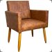 Kit 2 Poltronas Decorativas Para Sala Nina Corino Peroba Pé Castanho - Clique E Decore