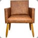 Kit 2 Poltronas Decorativas Para Sala Nina Corino Peroba Pé Castanho - Clique E Decore