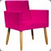 Kit 2 Poltronas Decorativas Para Sala Nina Corino Pink Pé Castanho