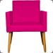 Kit 2 Poltronas Decorativas Para Sala Nina Corino Pink Pé Castanho