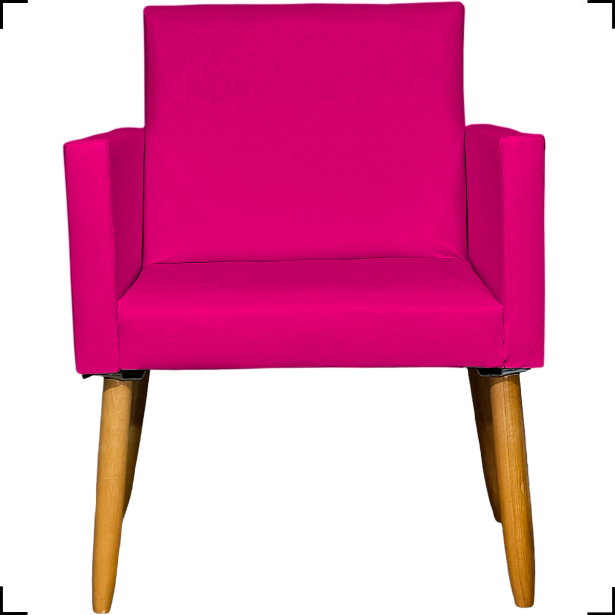 Kit 2 Poltronas Decorativas Para Sala Nina Corino Pink Pé Castanho