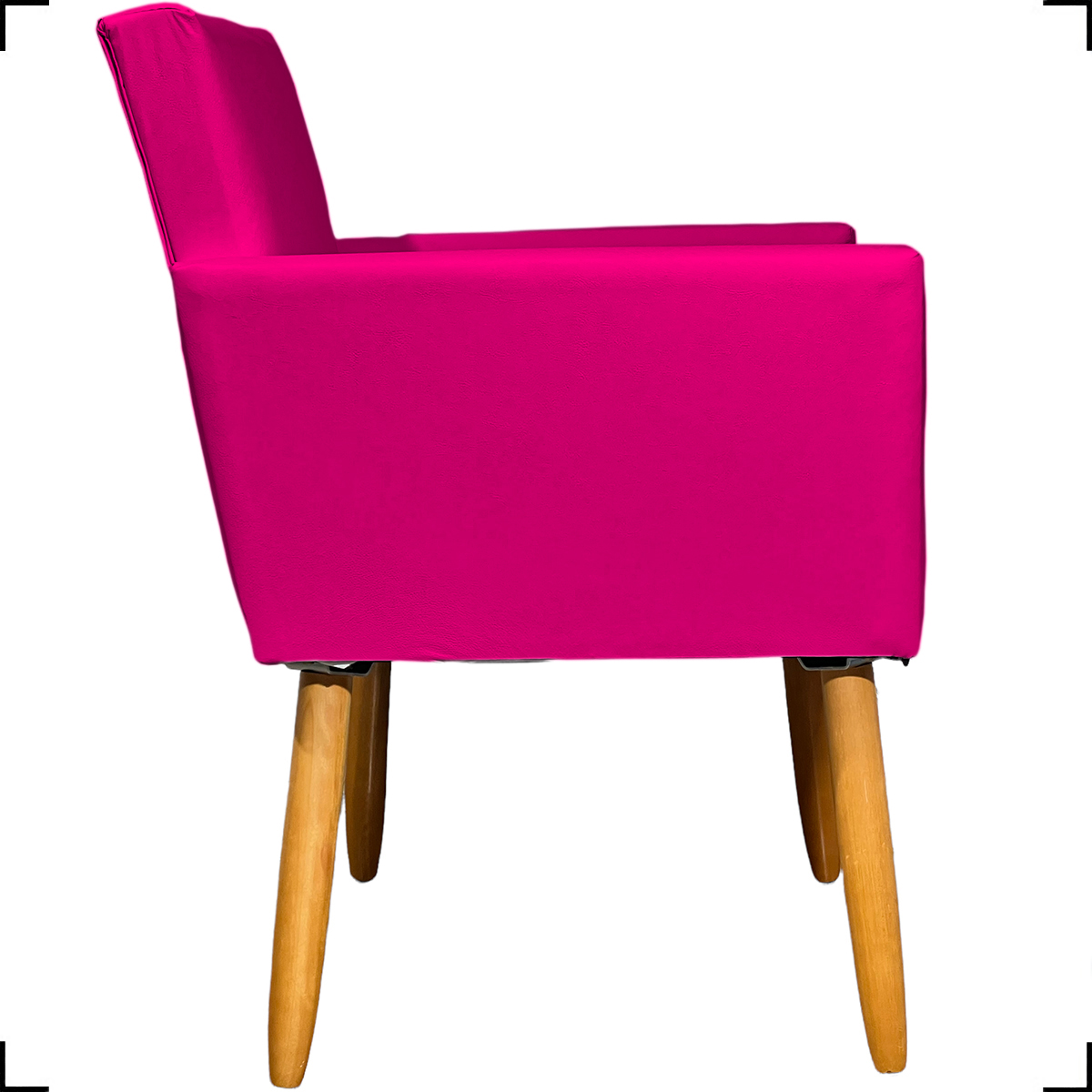 Kit 2 Poltronas Decorativas Para Sala Nina Corino Pink Pé Castanho