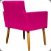 Kit 2 Poltronas Decorativas Para Sala Nina Corino Pink Pé Castanho