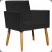 Kit 2 Poltronas Decorativas Para Sala Nina Corino Preto Pé Castanho