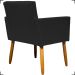 Kit 2 Poltronas Decorativas Para Sala Nina Corino Preto Pé Castanho